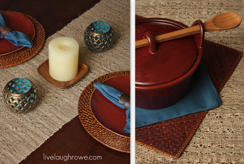 Tablescape and World Market Baker