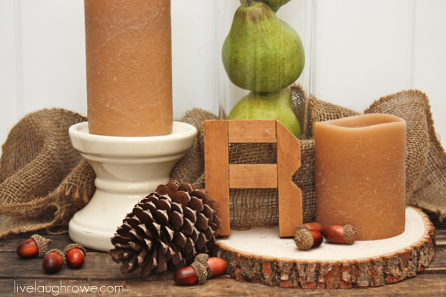Autumn Decor with Flameless Candles via LiveLaughRowe.com