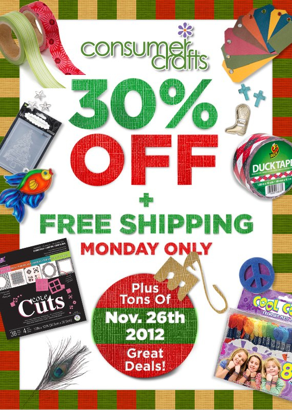 Cyber Monday at ConsumerCrafts.com with livelaughrowe.com