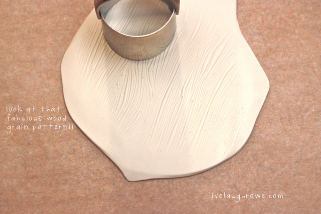 Wood grain stamped onto Polymer Clay