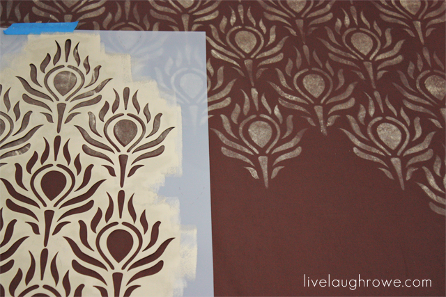 stenciling in progress