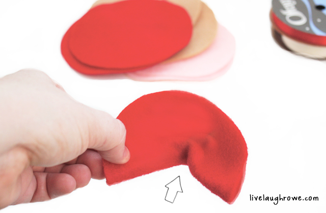 Assembling the Felt Fortune Cookie
