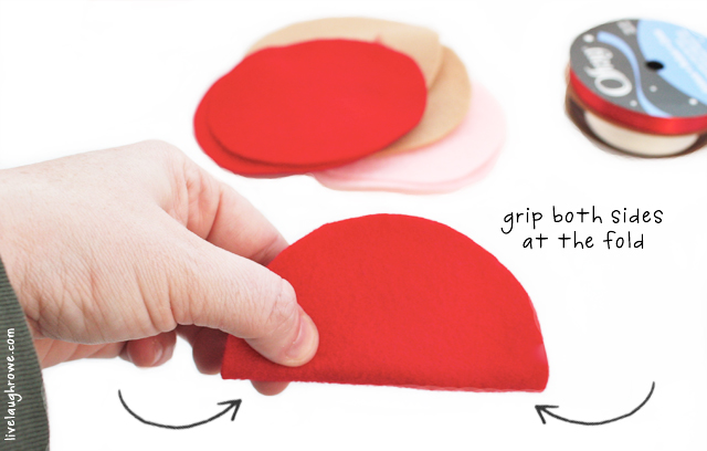 Assembling the Felt Fortune Cookie