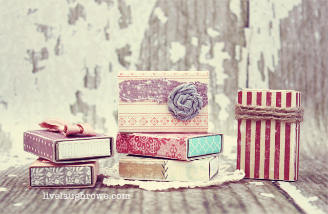 Covered Matchboxes for Valentine's Day