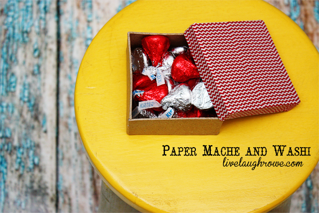 Washi Tape Paper Mache Box with LiveLaughRowe.com #diy #crafts #washitape paper mache box
