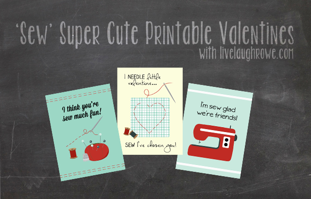 Sew Adorable Printable Valentine Cards with livelaughrowe.com #valentines #printable #sewing printables