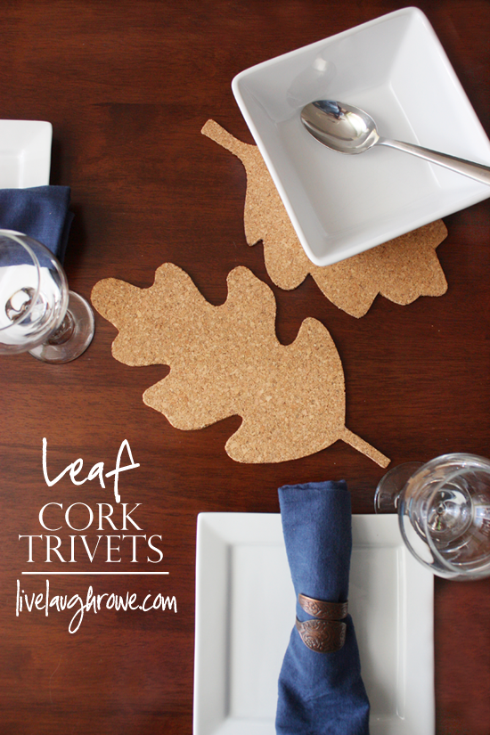 DIY Cork Leaf Trivets with livelaughrowe.com