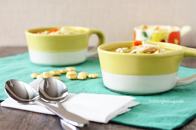 Homemade Chicken Noodle Soup with livelaughrowe.com