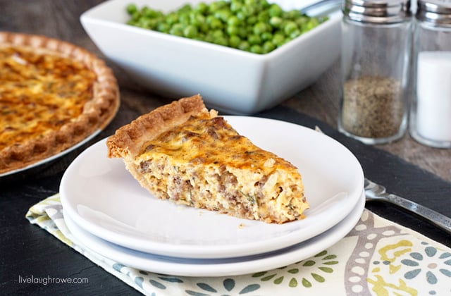 Easy and Flaky Hamburger Quiche with livelaughrowe.com