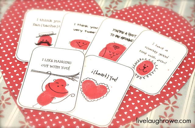 Thumbprint Valentine Printable with LiveLaughRowe.com #valentine #printable #diy Thumbprint Valentines