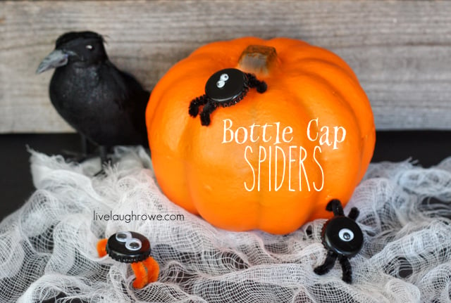 Bottle Cap Spiders by livelaughrowe.com for Eighteen25